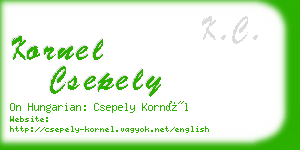kornel csepely business card